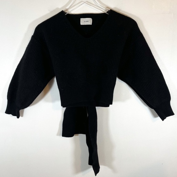 CLANE 90% Wool Long Sleeve Semi Cropped V Neck Sweater Size US XS - Picture 1 of 9
